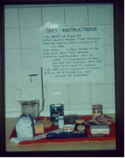 A poster showing ideal diet from 1970s