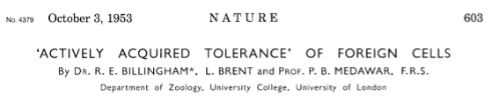 Article by Peter Medawar in Nature publication
