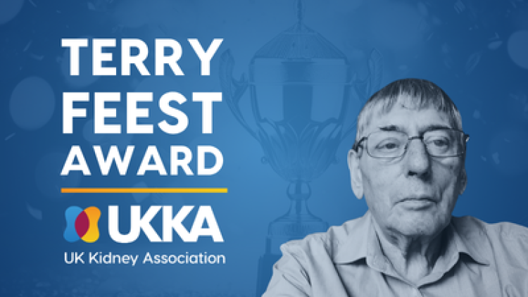 Terry Feest Award text & UKKA logo with photo of Dr Alan Hancock