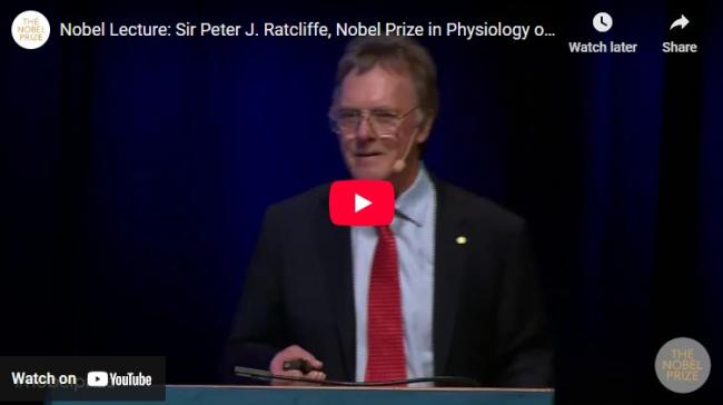 Peter Ratcliffe giving Nobel Lecture